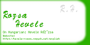 rozsa hevele business card